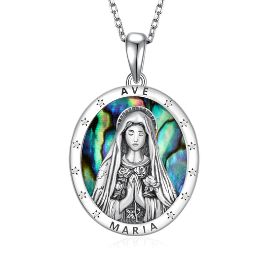 Spanish Virgin Mary Sterling Silver Necklace
