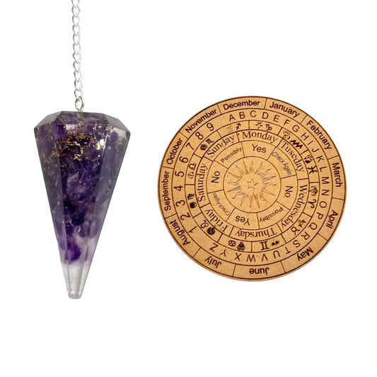 Amethyst Crystal Pendulum and Pendulum Board